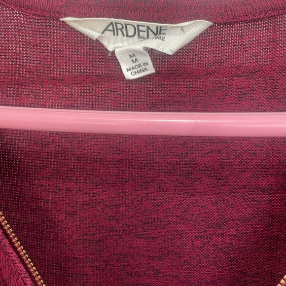 Ardene Blouse Tunic - Burgundy, Long Sleeve, V-Neck Zipper. - Picture 7 of 9